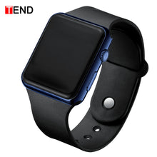 Load image into Gallery viewer, TEND Black Bracelet Blue Digital Watch
